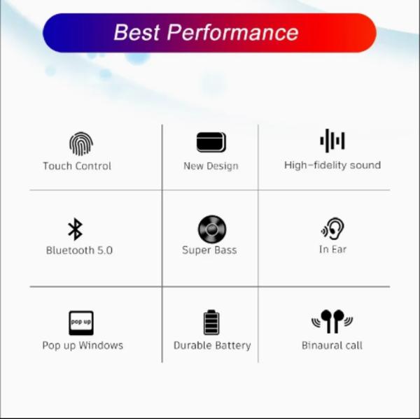 White Bluetooth 5.3 Earbuds