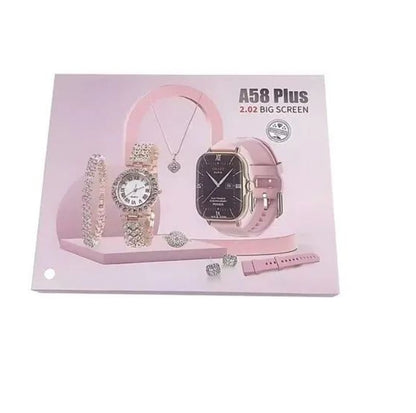 A58 Plus SmartWatch and Jewellery Combo