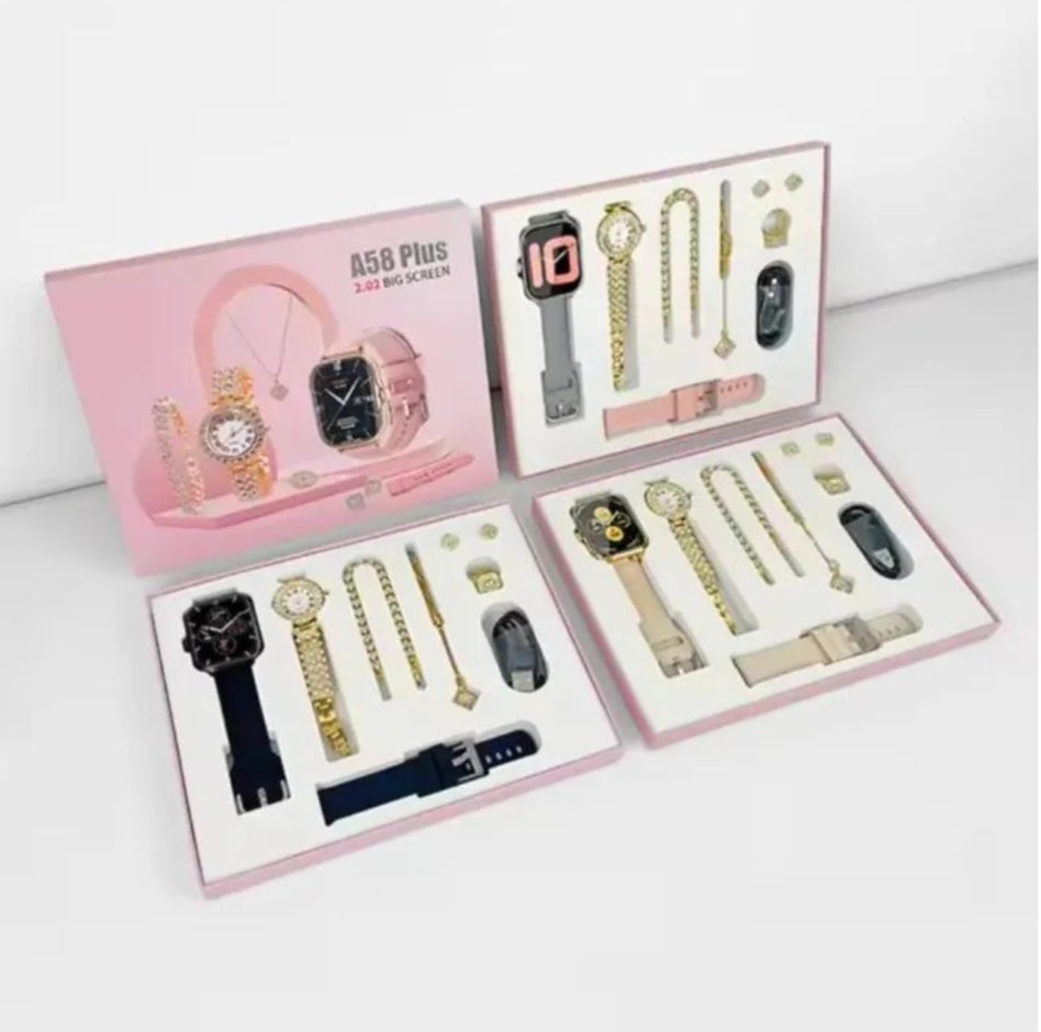 A58 Plus SmartWatch and Jewellery Combo